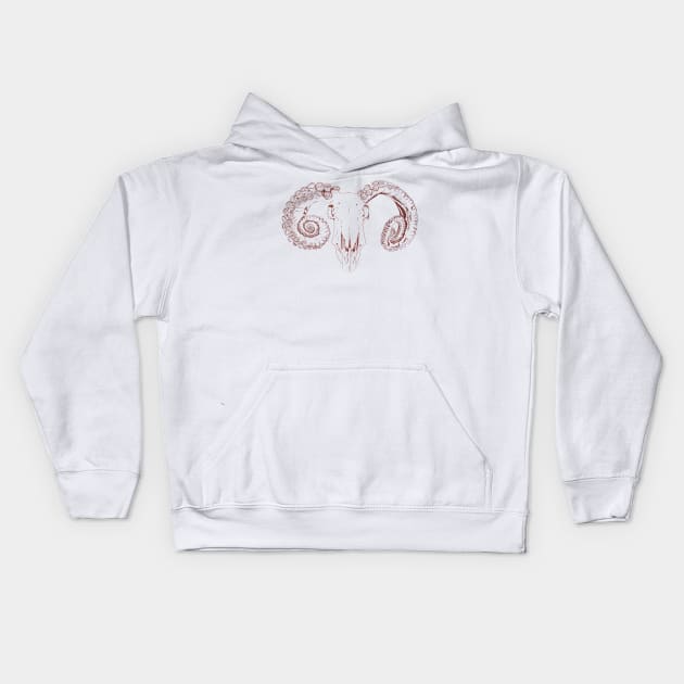 Tentacle Horns Kids Hoodie by RaLiz